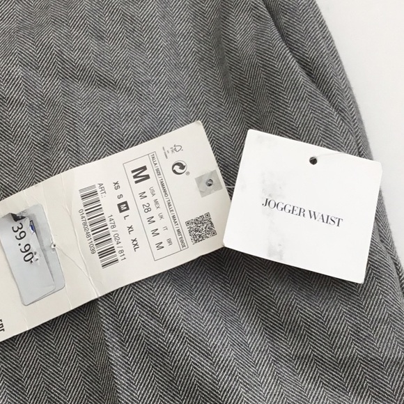 NWT Zara Herringbone Jogger Waist Pants Size M - Picture 12 of 16